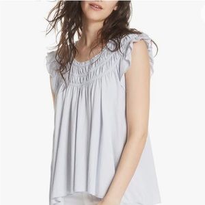 Free people coconut ruffle on or off the shoulder top size medium